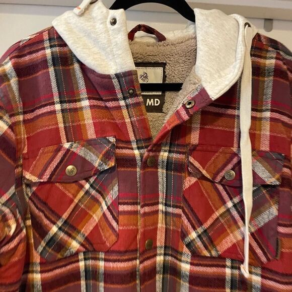 Legendary Whitetails Men’s Sherpa Flannel Hooded Autumn Colors Jacket M - Picture 4 of 16